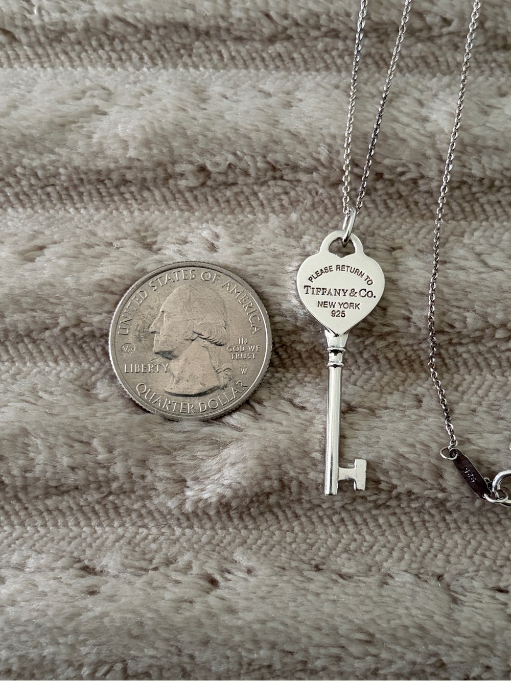 Tiffany & Co. Sterling Silver Heart Key Necklace - Silver